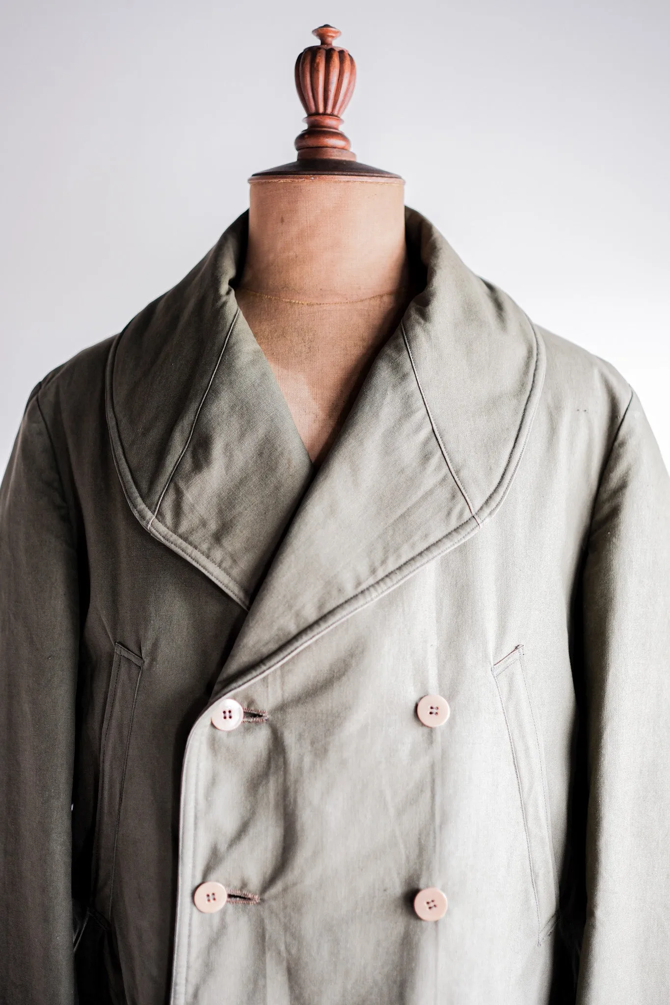 [~ 40'S] Col de châle vintage français Coton Coton Coton Toivve Mackinaw