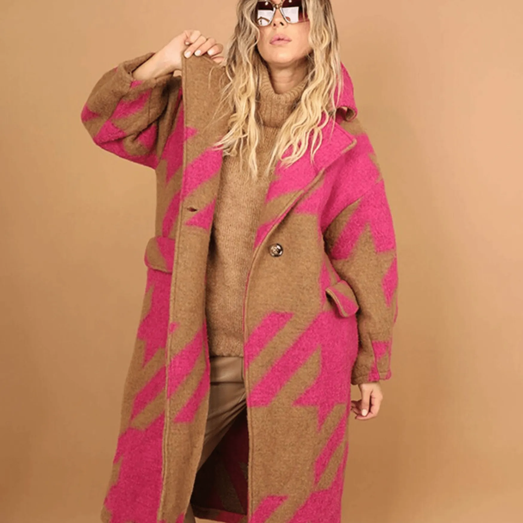 Anya - manteau en laine imprimé