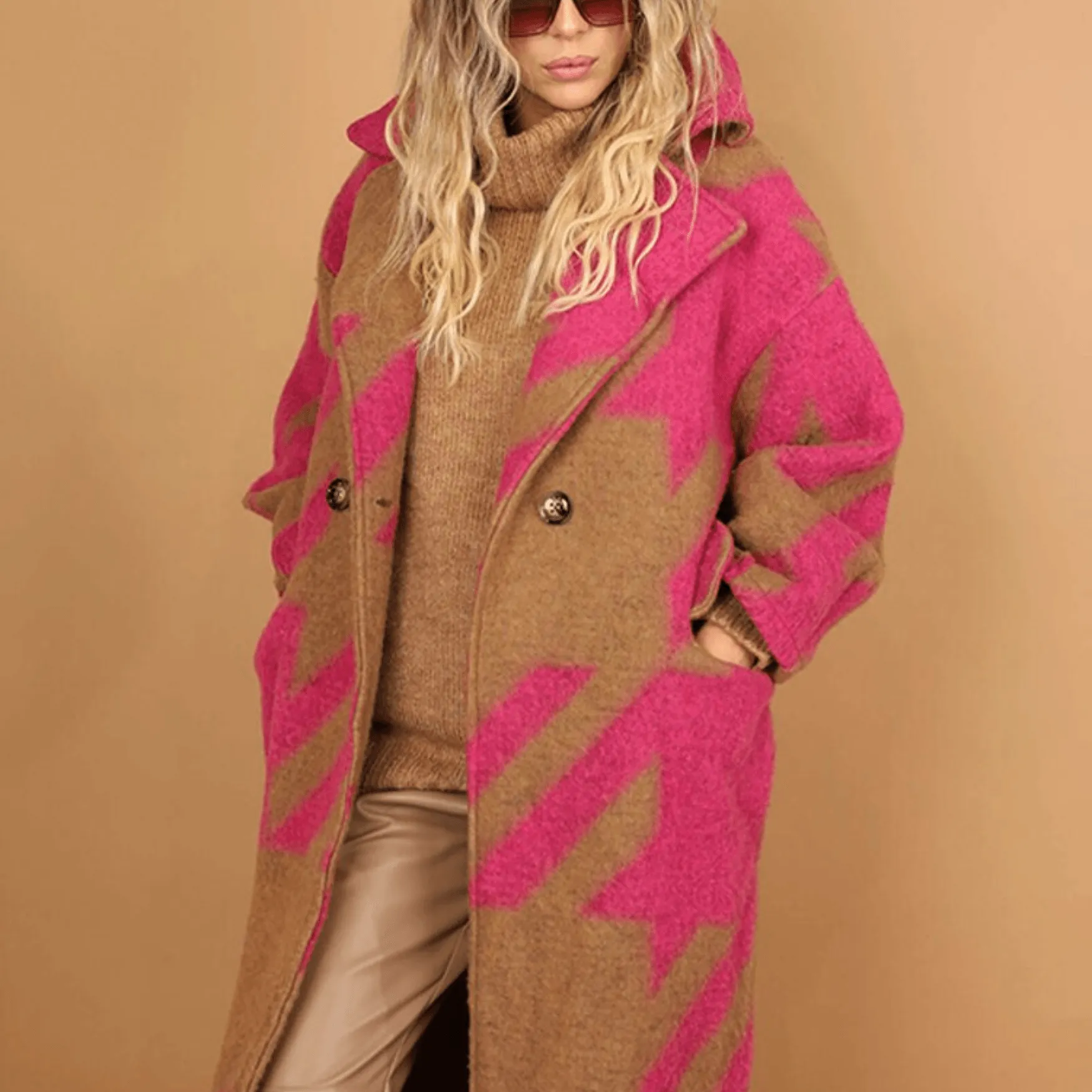 Anya - manteau en laine imprimé