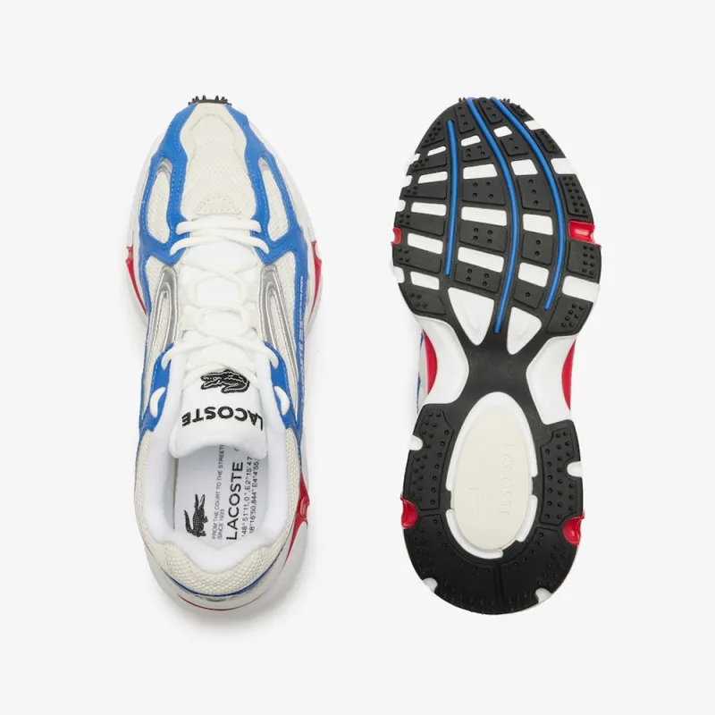 BASKETS LACOSTE L003 2K24 NOIRES BLANCHES ROUGES ET BLEUES