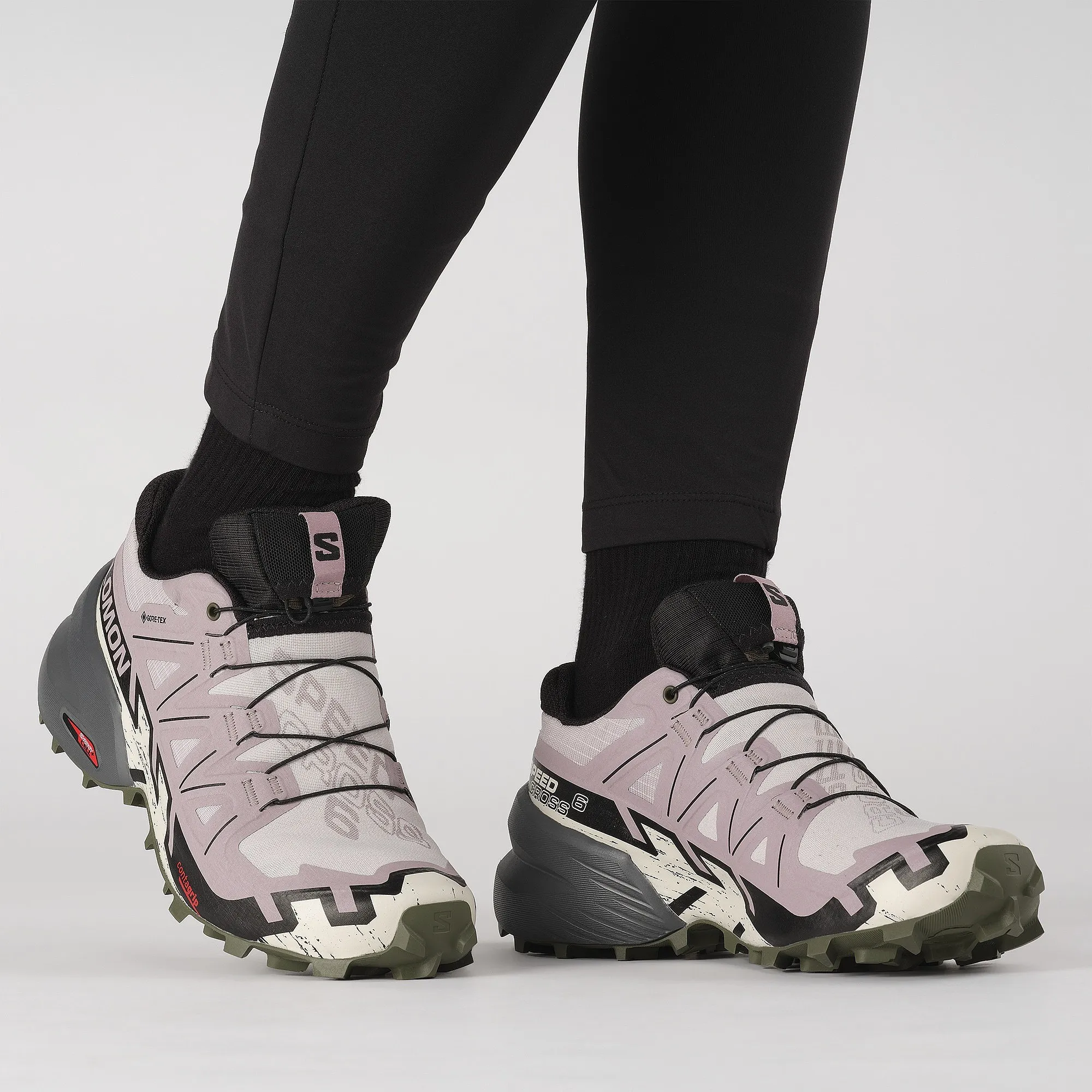 chaussures Salomon Speedcross 6 GTX W - Ashes Of Roses/Black/Olive Night - women´s