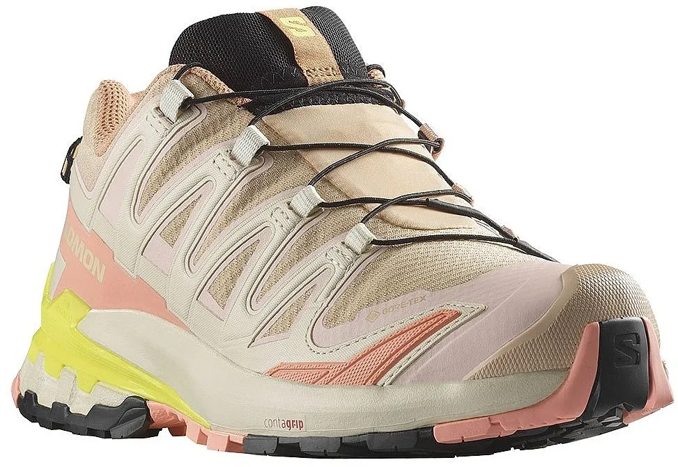 chaussures Salomon XA Pro 3D V9 GTX W - Hazelnut/English Rose/Safety Yellow - women´s