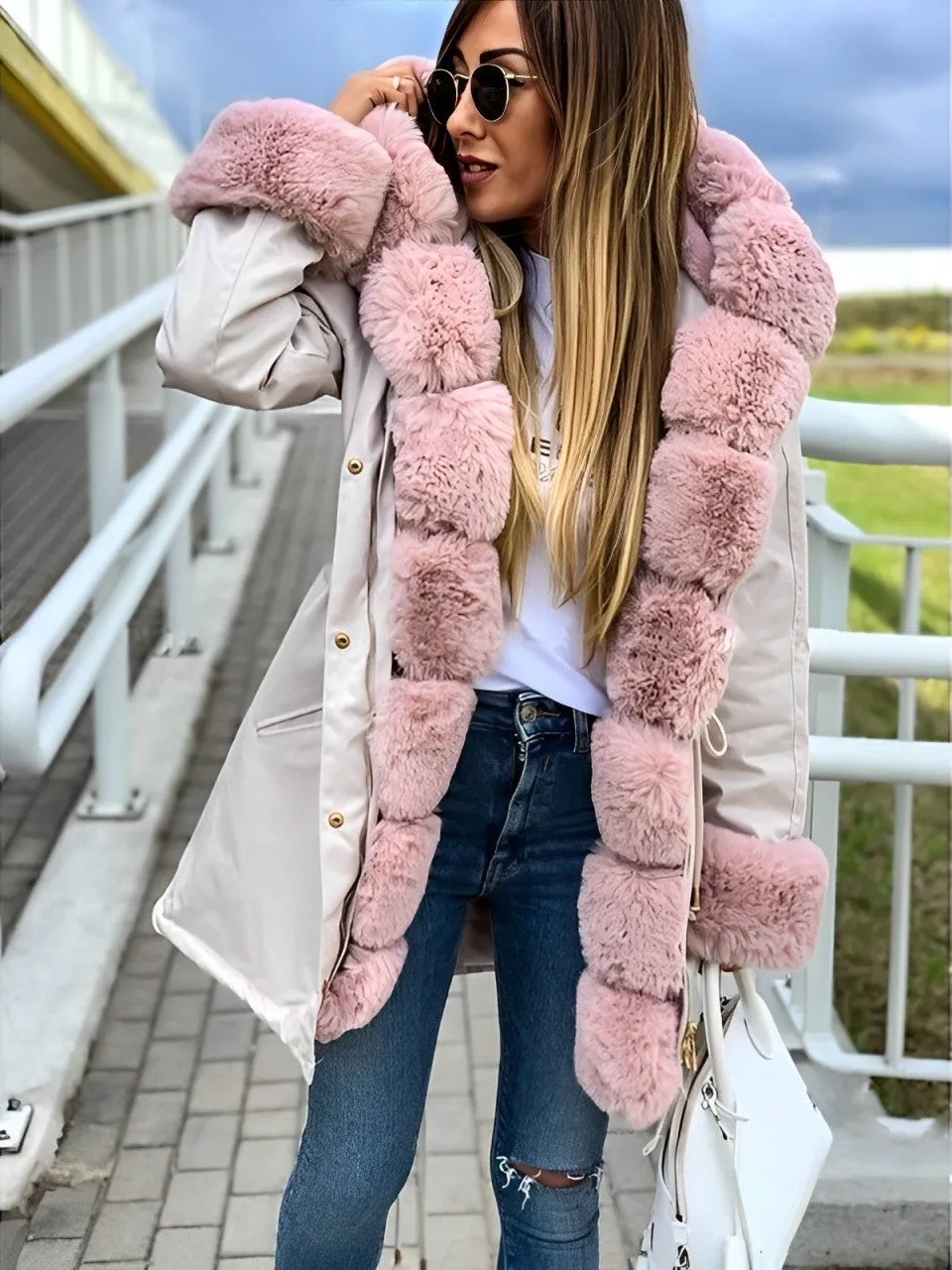 Clancy - Manteau en fourrure épais avec capuche