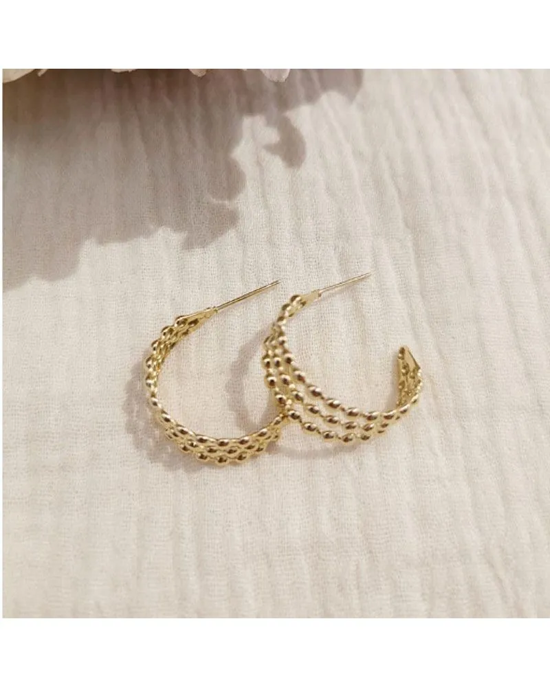 Créoles maille perlée |MILË MILA | Zosha Collection