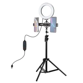 Kit Vlogging Ring Light Trépied Support Double Téléphone