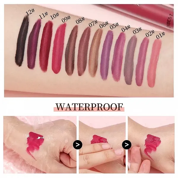 QIBEST-Rouge à lèvres liquide brillant, longue durée, waterproof, haute qualité, professionnel, maquillage, livraison gratuite, 