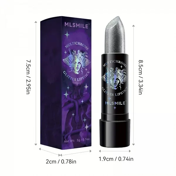 Rouge à lèvres diamant brillant et pailmétrage, finition métallique pigmentée 402, maquillage Jules, scintillant de Rotterdam, l