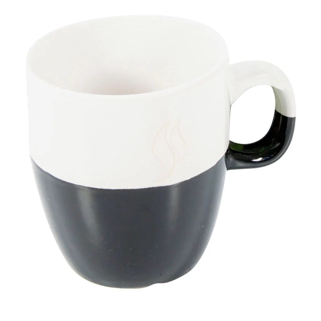 Tasse céramique blanc noir 15cl 
