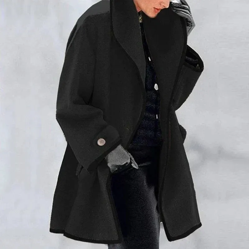 Trench-coat Long Avec Col pour Femmes