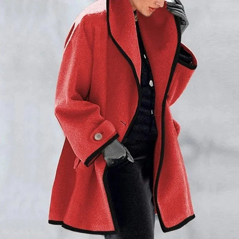 Trench-coat Long Avec Col pour Femmes